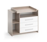 Commode à langer Oskar, 113x100cm, Blanc/Sonoma, Vicco 29082