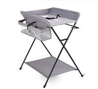 Commode à langer pliable avec compartiments de rangement, table à langer portable pour bébés - Matelas à langer mobile pliable sans roulettes - Table de massage compacte et pliable