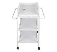 Commode à Langer pour Bébé avec Ceinture de Sécurité et Rangement,Table à Langer 2 en 1 à Roulette avec Baignoire, De la Naissance à 32 Mois, Charge Max 25 KG, 84 * 72 * 90cm (Blanc)