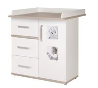 Commode à langer ROBA Moritz - 3 tiroirs et 1 porte - Blanc