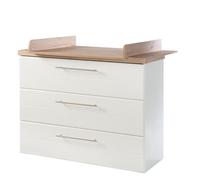 Commode à Langer ROBA Nele - 3 Tiroirs - Blanc - Chêne Artisan