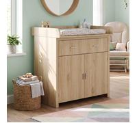 Commode à langer Starler 104 x 96 x 77 cm effet chêne