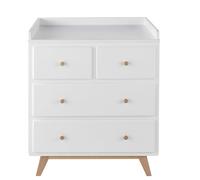 Commode à langer style scandinave 4 tiroirs blanche 85.6x101x72.3cm Blanc