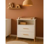 Commode à langer en bois blanc blanc TU