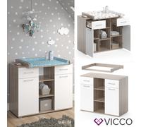 Vicco Commode à Langer Leonie, Sonoma/Blanc, 113 x 100 cm