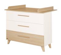 Commode à Langer 'Theo' avec Tiroirs - ROBA - Convertible - Blanc / Chêne