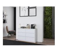 Commode à six tiroirs - MALWA - 120 cm - blanc