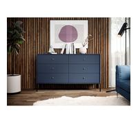 Commode à six tiroirs - MONNE - 154 cm - bleu marine