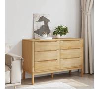 Commode à tiroirs - Commode FLORO cire - vidaXL - Marron - bois de pin massif - 111 x 43 x 73 5 cm - cire marron - 6 tiroirs 963386