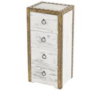 Commode à tiroirs Duran style shabby vintage 70x33x26cm blanc