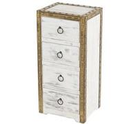 Commode à tiroirs Duran style shabby vintage 70x33x26cm blanc Blanc G