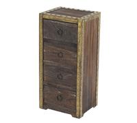 Commode à tiroirs Duran style shabby vintage 70x33x26cm marron