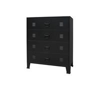 vidaXL Commode à tiroirs Métal style industriel 78 x 40 x 93 cm Noir