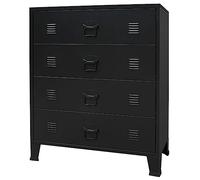 vidaXL Commode à tiroirs Métal Style Industriel 78 x 40 x 93 cm Noir