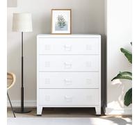 Armoire à tiroirs industrielle Blanc 78x40x93 cm Métal