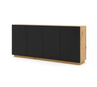 Commode AC-Déco Aura Beige/Noir mat - L 198 cm