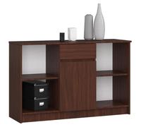 Commode AKORD B17 Wengé 120 cm 1 porte 1 tiroir façade Wengé 6 étagères 120x40x77 cm