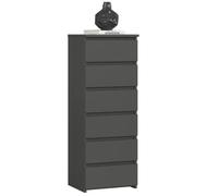 Akord Commode CL6 6 tiroirs - Robuste, fonctionnelle, tiroirs roulants, idéal en set - Gris Graphite