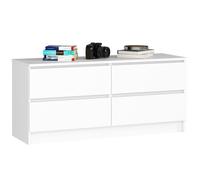 Commode Akord Commode K120 Blanche 120 cm 4 tiroirs façade Blanche 120x40x55 cm