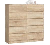 Commode AKORD K120 Chêne Sonoma 120 cm 10 tiroirs façade Chêne Sonoma 120x40x121 cm