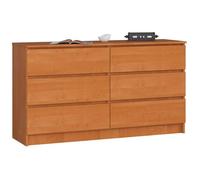 Commode AKORD K140 Aulne 138 cm 6 tiroirs façade Aulne 138x40x77 cm Aulne G
