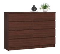 AKORD Commode K-140 avec 8 tiroirs | Commode Classique pour La Chambre, Salon | Meuble de Rangement | L60 x H57 x P35 cm | Poids 26 kg Wengé
