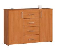 Commode AKORD K45 Aulne 110 cm 2 portes 4 tiroirs façade Aulne 4 étagères 110x35x80 cm