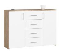 AKORD Commode 4 Tiroirs et 2 étagères avec Portes K45 | L110 x H80 x P35 cm | Moderne Bahut Meubles de Salon TV | Buffet Salle a Manger Chambre | Poids 43 kg