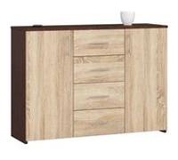 AKORD Commode 4 Tiroirs et 2 étagères avec Portes K45 | L110 x H80 x P35 cm | Moderne Bahut Meubles de Salon TV | Buffet Salle a Manger Chambre | Poids 43 kg