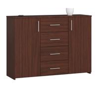 Commode AKORD K45 Wengé 110 cm 2 portes 4 tiroirs façade Wengé 4 étagères 110x35x80 cm Wengé G