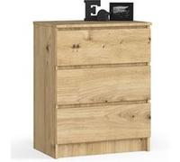 Commode AKORD K60 Chêne Artisan 60 cm 3 tiroirs façade Chêne Artisan 60x40x77 cm Chêne Artisan G