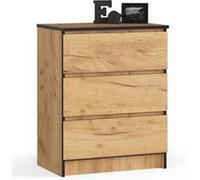 Commode AKORD K60 Chêne Craft 60 cm 3 tiroirs façade Chêne Craft 60x40x77 cm Chêne Craft G