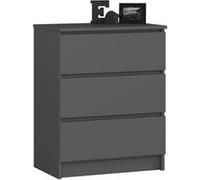 Commode AKORD K60 Gris Graphite 60 cm 3 tiroirs façade Gris Graphite 60x40x77 cm Gris graphite