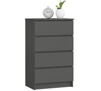 Commode AKORD K60 Gris Graphite 60 cm 4 tiroirs façade Gris Graphite 60x40x99 cm