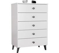 Commode AKORD MOBI Blanc 60 cm 5 tiroirs façade Blanche 60x37x89 cm Blanc