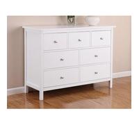 Commode ALBANE - ALBANE - 7 tiroirs - Pin blanc - Bois - Panneaux de particules