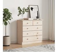 Vidaxl Commode Alta 77x35x73 Cm Bois Massif De Pin Marron