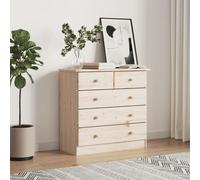 Vidaxl Commode Alta 77x35x73 Cm Bois Massif De Pin Marron