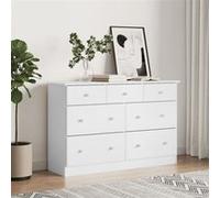 Commode ALTA blanc 112x35x73 cm bois massif de pin blanc G