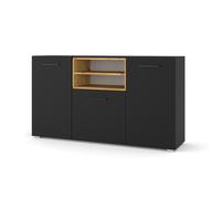 COMMODE DE SALON TV ANETTE DYNAMIC 24 151x44x86cm CHÊNE NOIR MAT