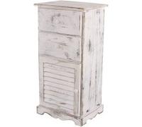 Commode / armoire, 2 tiroirs, 1 porte, 40x32x80cm, shabby, vintage, blanc Blanc G