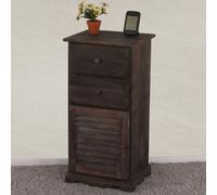 Commode / armoire, 2 tiroirs, 1 porte, 40x32x80cm, shabby, vintage marron