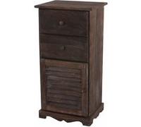 Commode / armoire, 2 tiroirs, 1 porte, 40x32x80cm, shabby, vintage marron