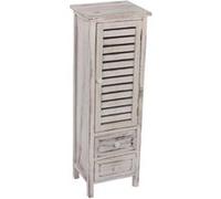 Mendler Commode/Armoire 2 tiroirs 30 x 25 x 90 cm Shabby Vintage Blanc