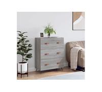 Vidaxl Commode Gris Sonoma 69,5 X 34 X 90 Cm Bois D'ingénierie Gris