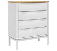 Commode Armoire de chambre - mango - FLORO blanc bois de pin massif M166