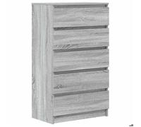 Commode Armoire de chambre - mango - sonoma gris - 60x36x103 cm - Bois d'ingénierie M155