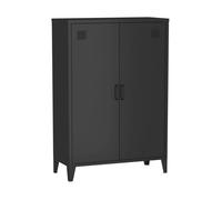 Commode/armoire en métal noir 2 espaces de rangement. casiers