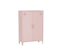 sweeek - Commode/Armoire en métal Rose. 2 espaces de Rangement. casiers