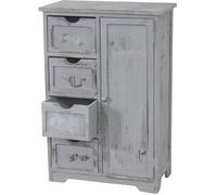 Commode / armoire - Paulownia - Shabby chic - Vintage - 4 tiroirs - Gris